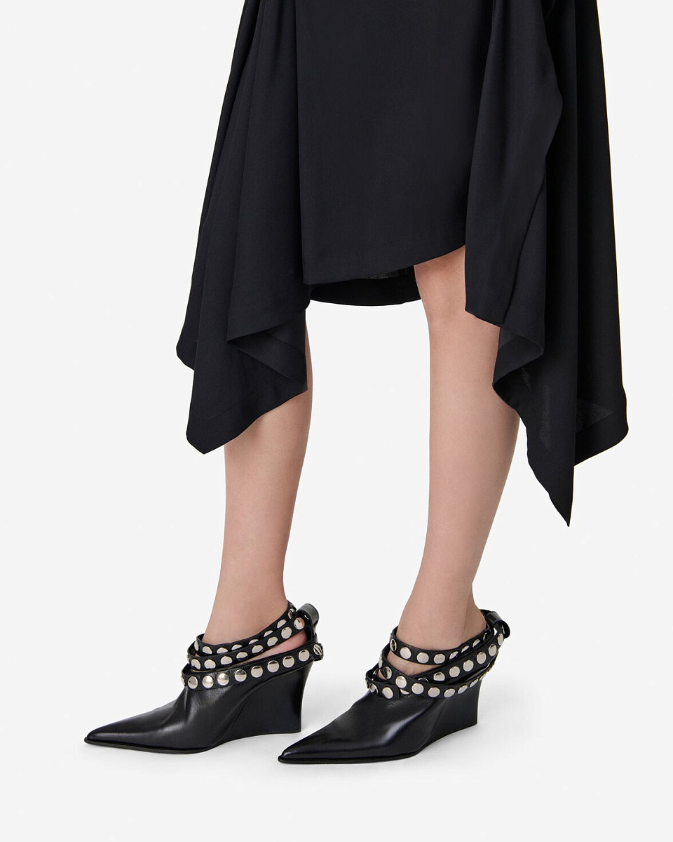 ЧЕРНЫЕ МЮЛИ ИЗ ЗЕРНИСТОЙ КОЖИ С ЗАКЛЕПКАМИ FAUVE CLICK