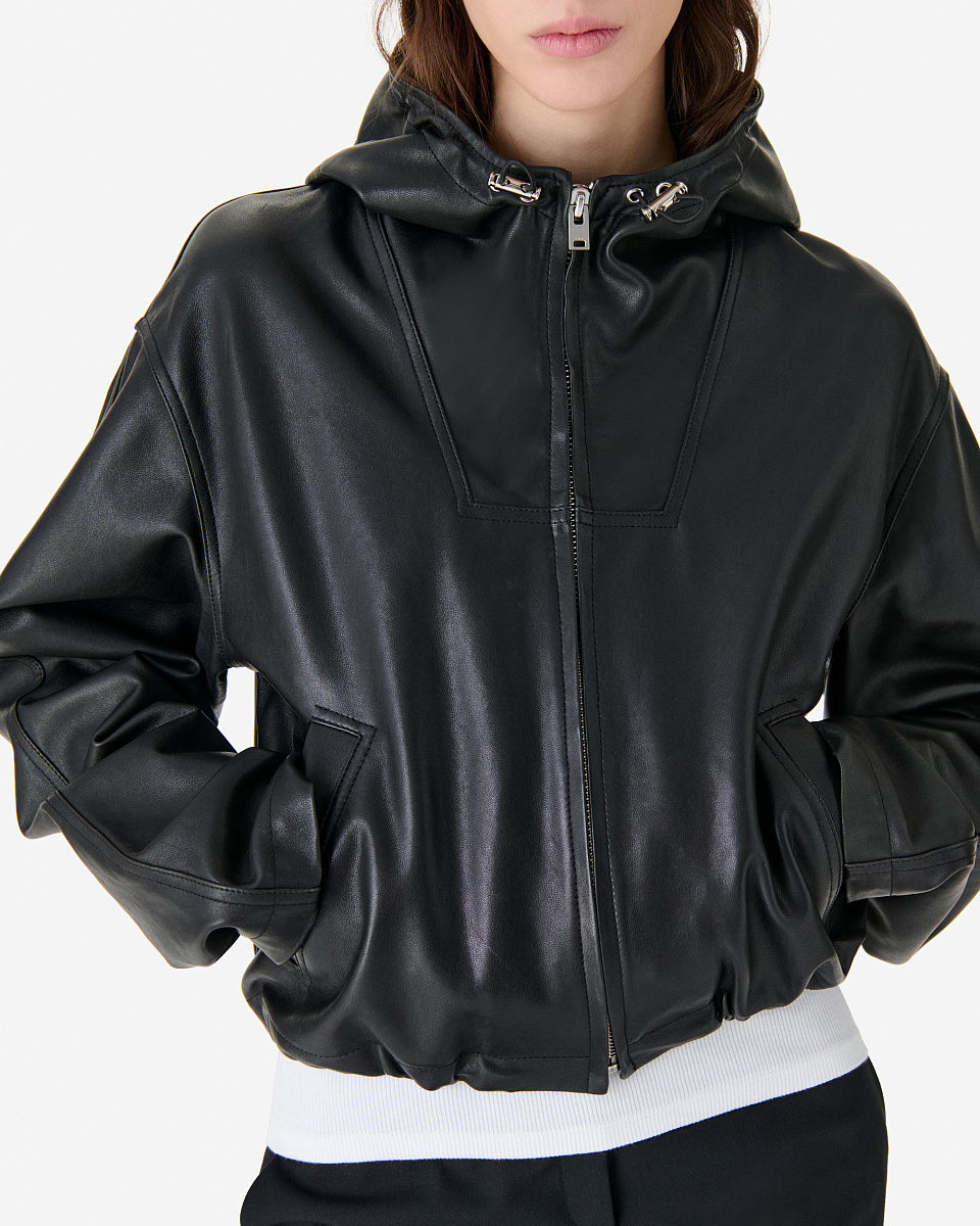 КУРТКА ИЗ КОЖИ С КАПЮШОНОМ TULUM