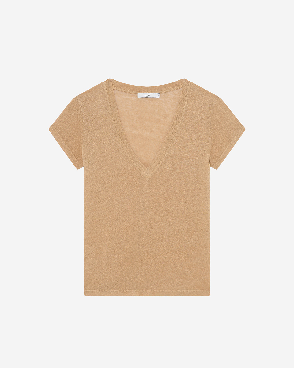 ЛЬНЯНАЯ ФУТБОЛКА С V-ОБРАЗНЫМ ВЫРЕЗОМ RODEO