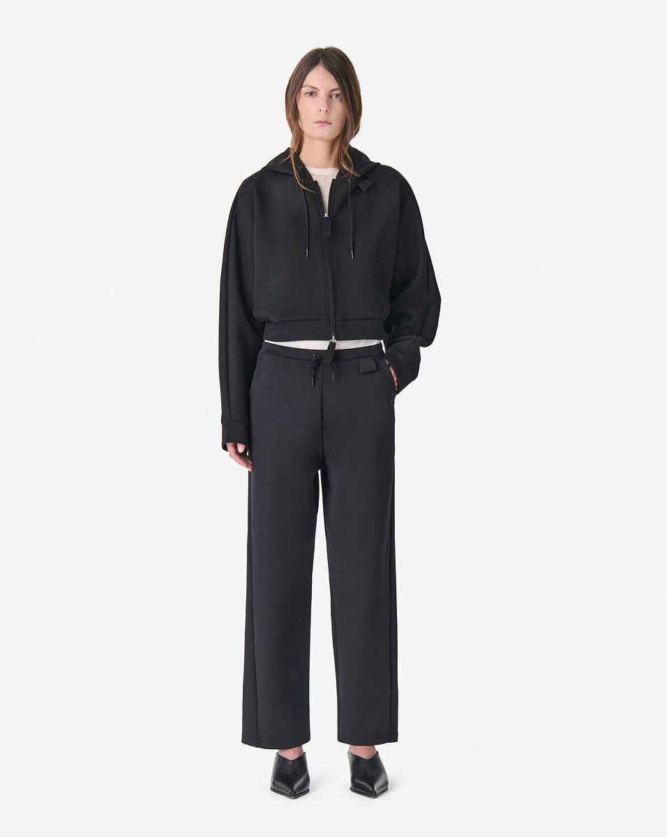 ЧЕРНЫЙ СВИТШОТ КРОЯ ОВЕРСАЙЗ С КАПЮШОНОМ VALENA