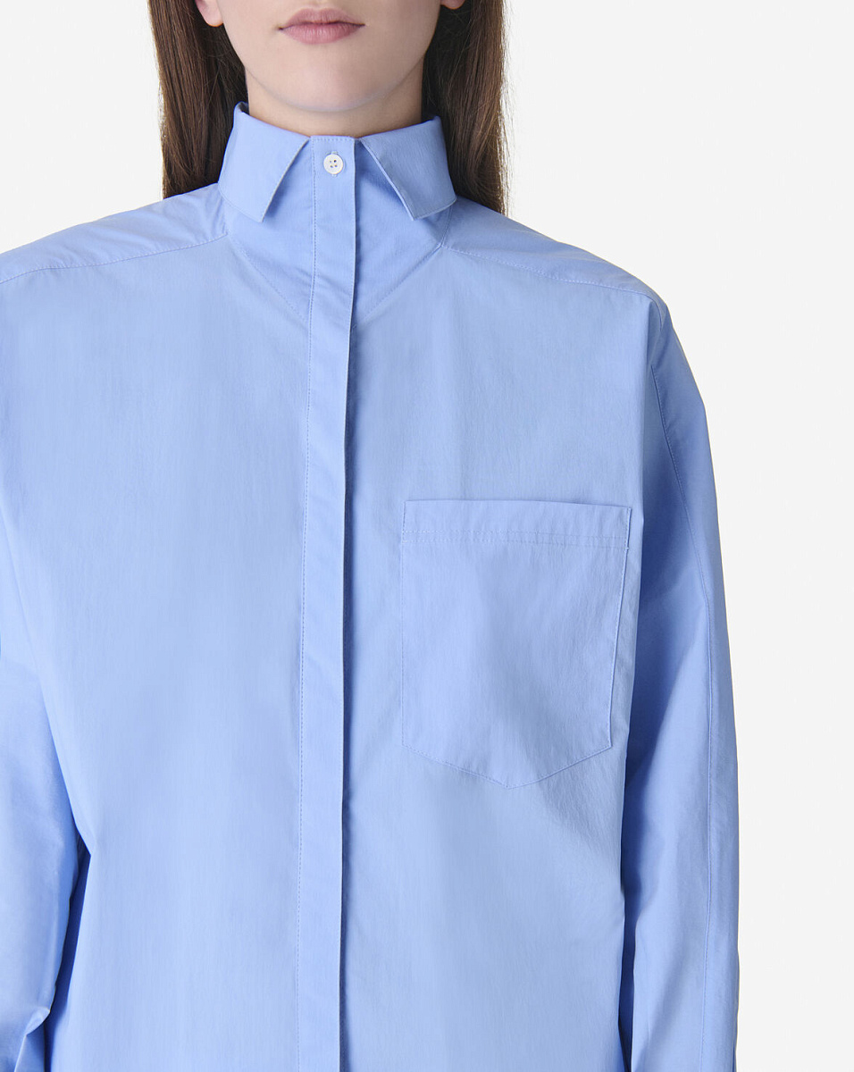 ГОЛУБАЯ РУБАШКА С МАТРОССКИМ ВОРОТНИКОМ NYLIA