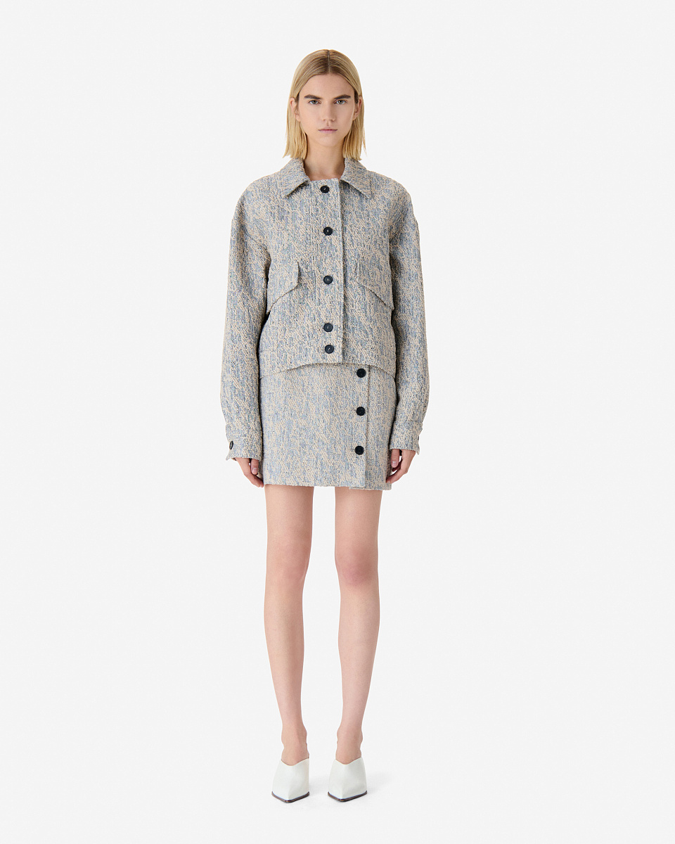 БЕЖЕВАЯ МИНИ-ЮБКА ИЗ ТВИДА ELIXIO