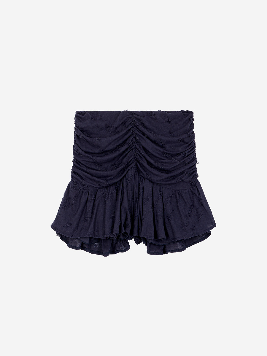 СИНЯЯ МИНИ-ЮБКА СО СБОРКАМИ HASLEY