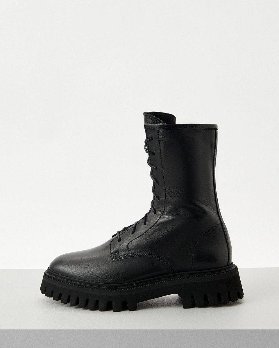 КОЖАНЫЕ БОТИНКИ НА ШНУРОВКЕ KOSMIC