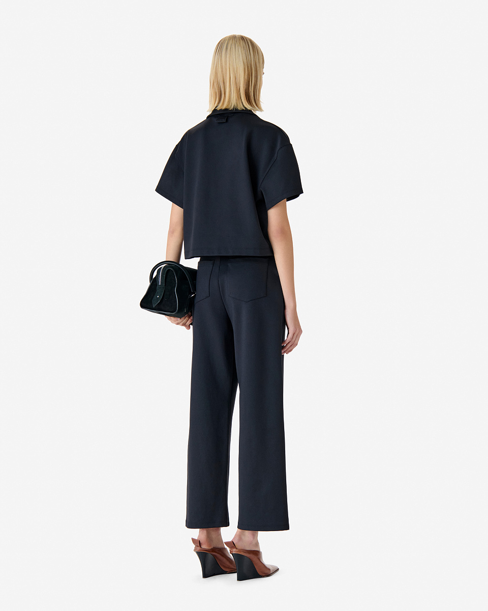 ЧЕРНЫЙ СВИТШОТ С ВОРОТНИКОМ В СТИЛЕ ПОЛО НА ШНУРОВКЕ VANILIE ЧЕРНЫЙ СВИТШОТ С ВОРОТНИКОМ В СТИЛЕ ПОЛО НА ШНУРОВКЕ VANILIE