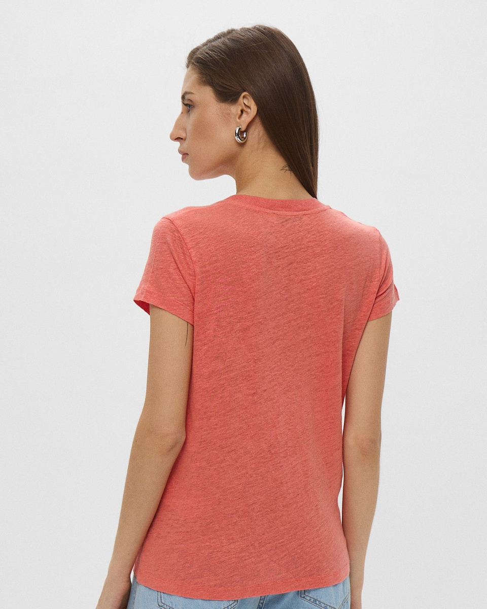 ЛЬНЯНАЯ ФУТБОЛКА С V-ОБРАЗНЫМ ВЫРЕЗОМ RODEO