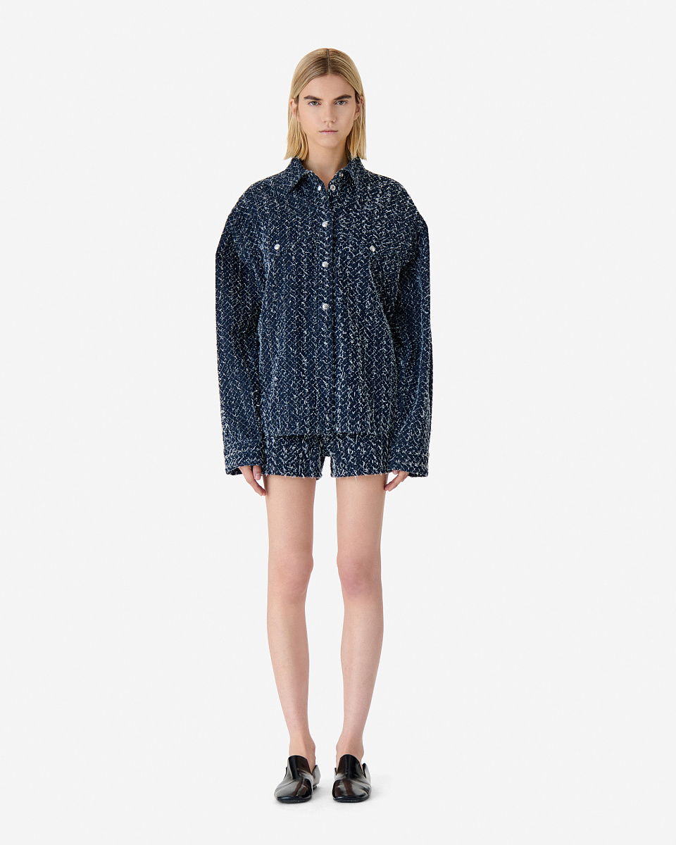 ВЕРХНЯЯ РУБАШКА ИЗ ФАКТУРНОГО ДЕНИМА VELINI