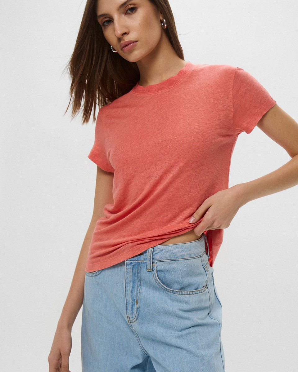 ЛЬНЯНАЯ ФУТБОЛКА С КРУГЛЫМ ВЫРЕЗОМ THIRD