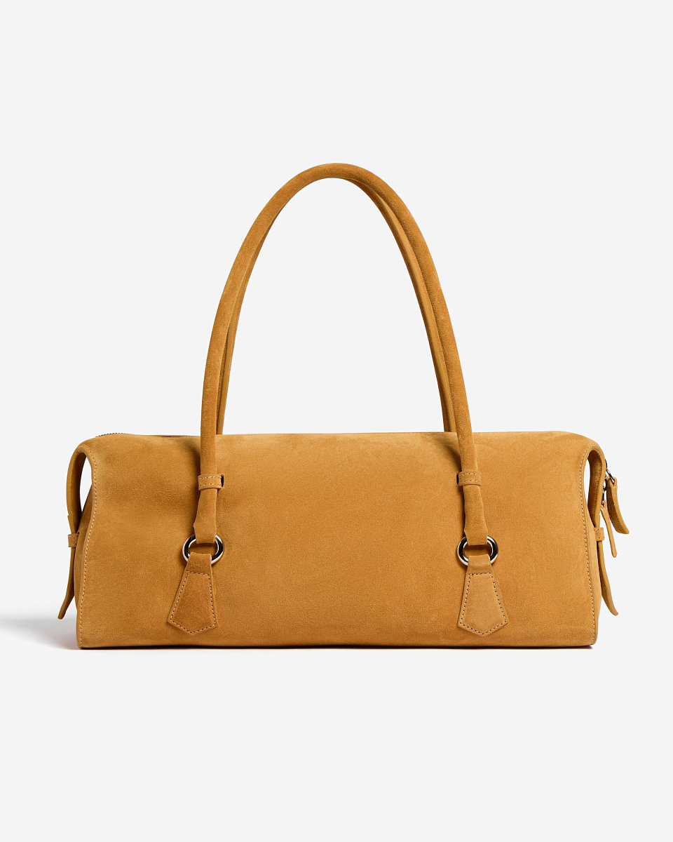 БЕЖЕВАЯ СУМКА-БОУЛИНГ ИЗ ЗАМШИ ALTOSD