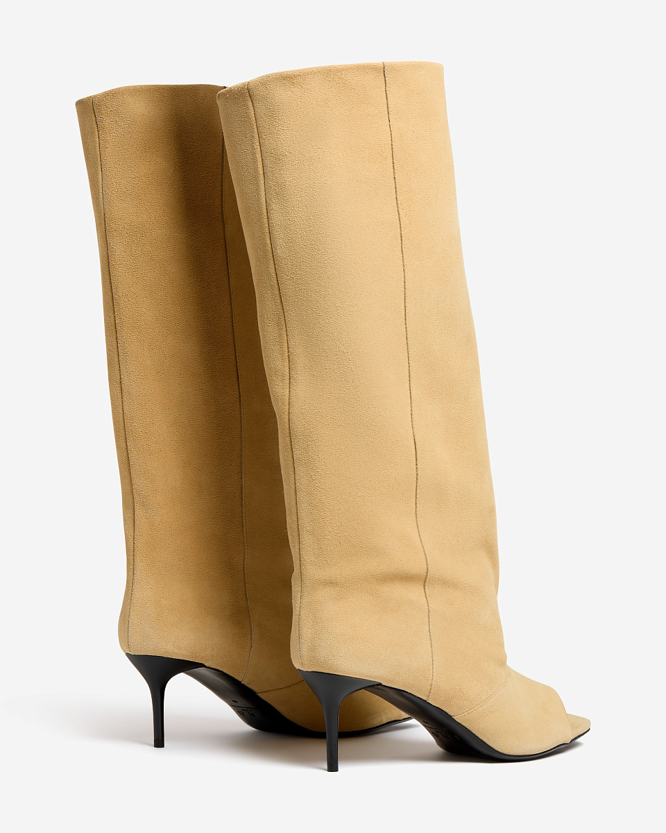 БЕЖЕВЫЕ САПОГИ ИЗ ЗАМШИ С ОТКРЫТЫМ МЫСОМ SLOUCHYSD